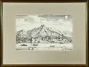 Dürnstein, celkový pohled – mědirytina, 19 x 31 cm, Merian, 17. stol., R