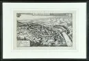 Kempten, bird's-eye view – copper engraving, 18.5 x 31 cm, by Merian, around 1644, R;