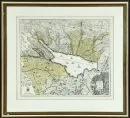 Landkarte "Lacus Bodamicus (Bodensee)" – Kupferstich, handkoloriert, 48 x 56 cm, von Matthäus Seutter, 1.H. 18. Jh., R;