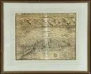 Lindau, celkový pohled – dřevořez, na 2 listech, 27 x 36 cm, od Seb. Münstera, 16. stol., zhnědlý, v rámu