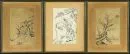 Japanese woodcuts, 3 pieces – each approx. 21 x 14 cm, 1 landscape, tree and figure motif each, probably around 1900, 2 browned, R;