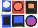 Geiger, Rupprecht, 1908 - 2009 Munich – 6 sérigraphies couleur, feuille chacune 29,5 x 27,5 cm, "Compositions colorées", Institut Manfred Laube, Munich 1972, partiellement légèrement jaunies