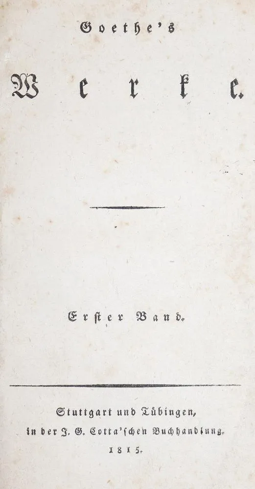 Goethe,J.W.von. – Dzieła
