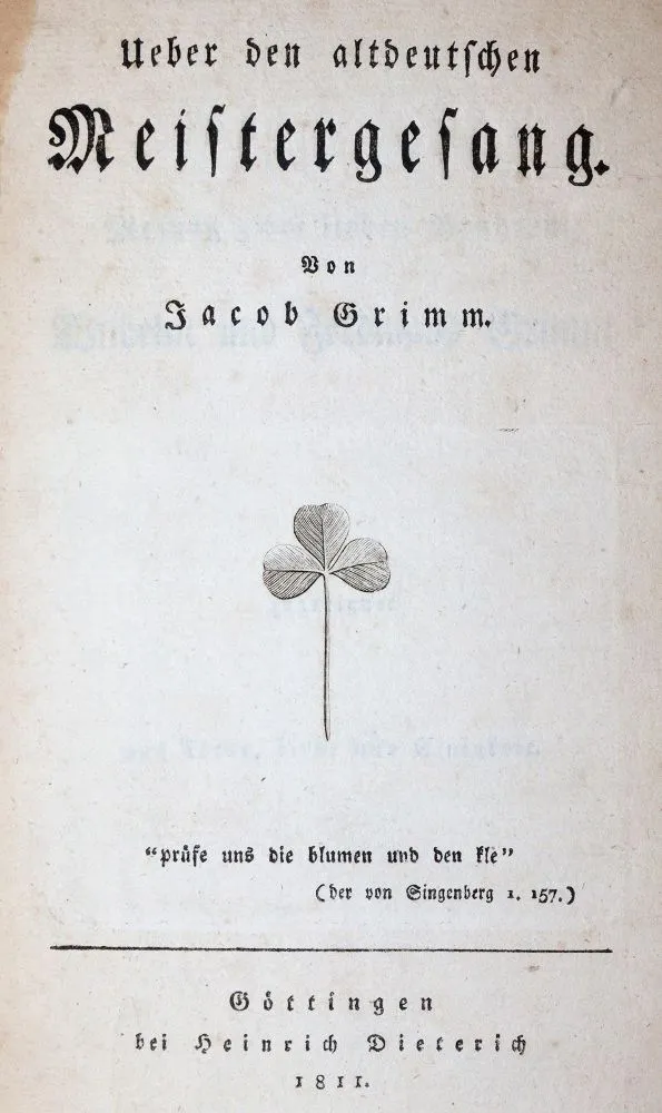Grimm,J. – Ueber den altdeutschen Meistergesang