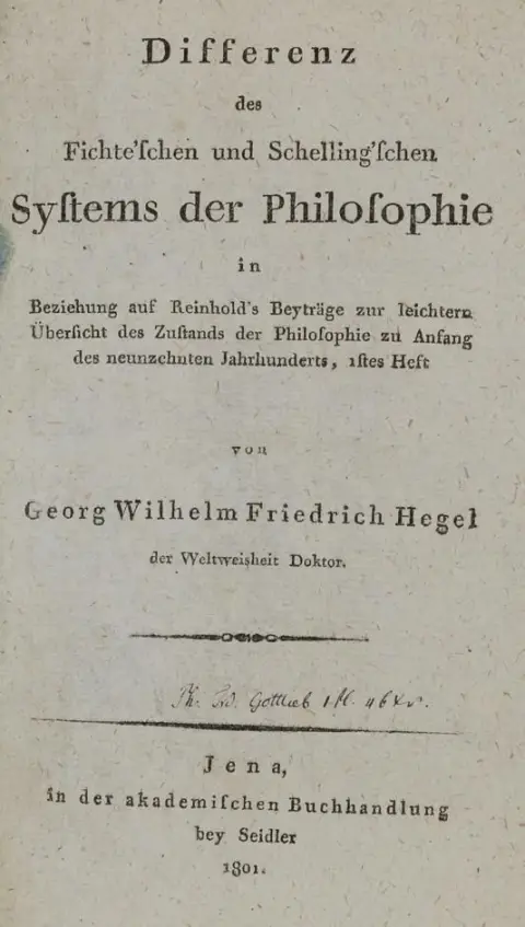 Hegel,G.W.F. – Différence des systèmes philosophiques de Fichte et de Schelling par rapport aux contributions de Reinhold à