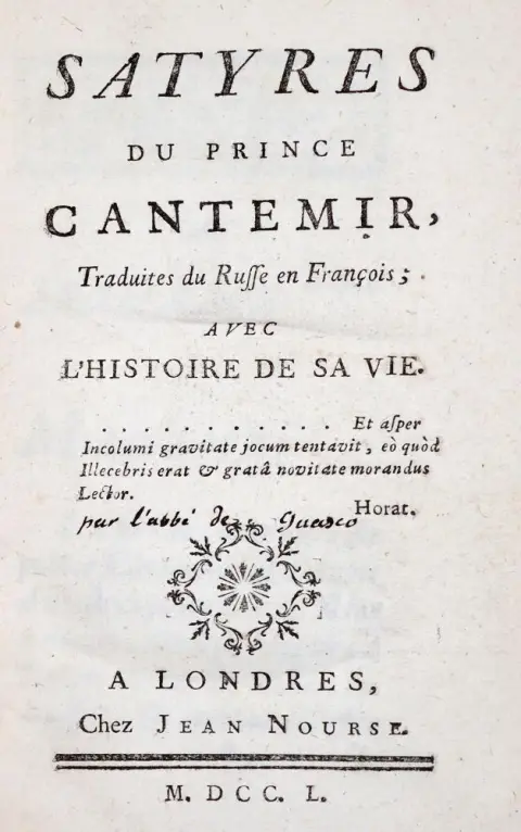 Kantemir,(A.D.). – Satyres