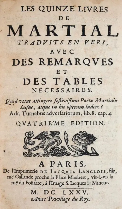 Martial. – Les quinze livres