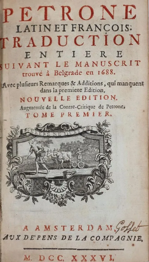 Petronius Arbiter. – Petrone Latin et Francois