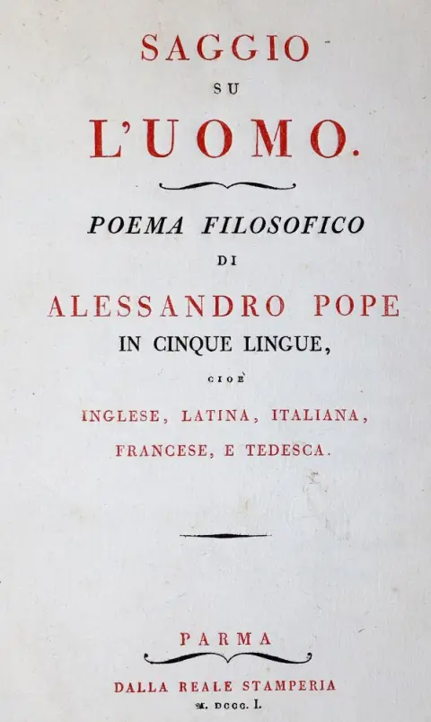 Pope,A. – Saggio su l'uomo