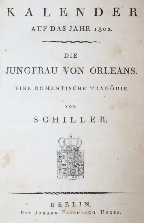 Kalender auf das Jahr 1802. – Die Jungfrau von Orleans