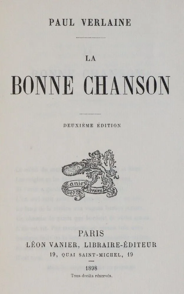 Verlaine,P. – Les memoires d'un veuf
