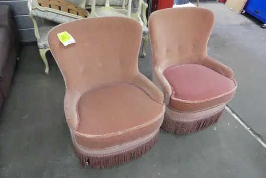 2x Cocktailsessel, rollbar