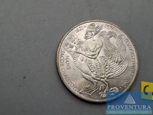 Silbermünze Bundesrepublik Deutschland 5 DM Hans Jacob Christoph von Grimmelshausen 1976 st Silber .625 11.2 gr Rauhgewicht