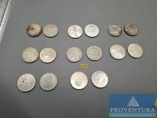 Silver coins Federal Republic of Germany 16x 5 DM silver .625 11.2 g gross weight