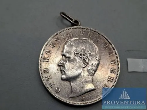 Silver coin Bavaria 3 Mark Otto I 1910 silver .900 16.66 g gross weight