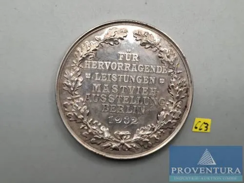 Silver medal Fatstock Exhibition 1932 silver .990 60.52 g gross weight