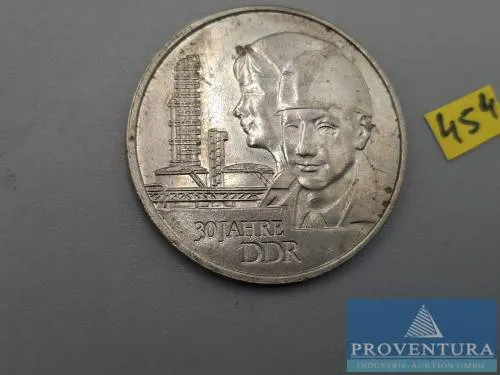 GDR circulation coin 20 Mark 1979 30 years of GDR vz KM75
