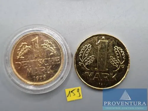 Circulation coins gold-plated Federal Republic of Germany 1 DM 1976G 5.53 g gross weight