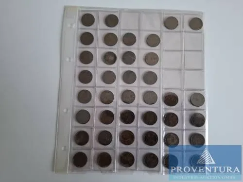 Circulation coins German Empire 24x 2 reichspfennig 1924-1936/ 10x 1936-1938