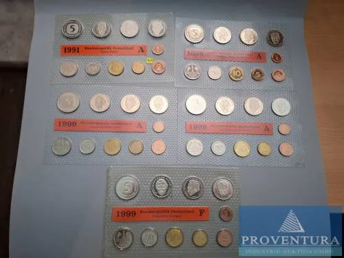 Coin set Federal Republic of Germany 1991 A 1998 A 1999 AAF st 64.40 DM