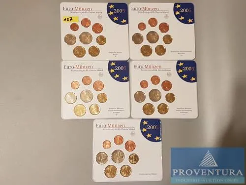 Euro coin set Federal Republic of Germany 2005 ADFGJ st