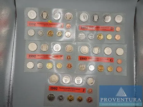FRG coin set 1992 ADFGJ st