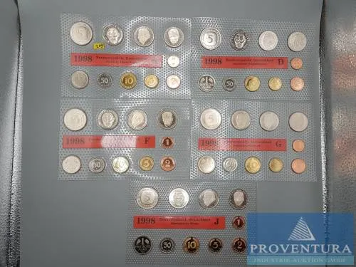 FRG coin set 1998 ADFGJ st