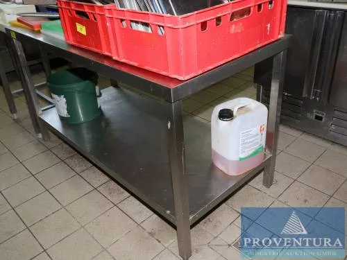 Stainless steel work table approx. 140x70 cm