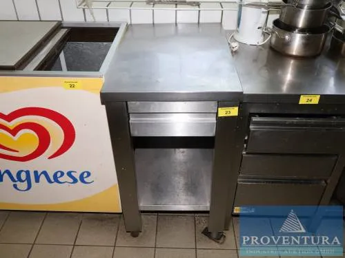 RVS werktafel ca. 50x75 cm kleine lade