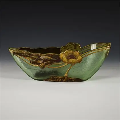 Jugendstil-Jardiniere mit Teichrosendekor