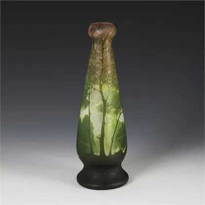Jugendstil-Vase mit Landschaftsdekor. Legras & Cie