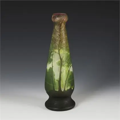 Jugendstil-Vase mit Landschaftsdekor. Legras & Cie