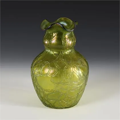 Jugendstil vaas met craquelé oppervlak. Kralik