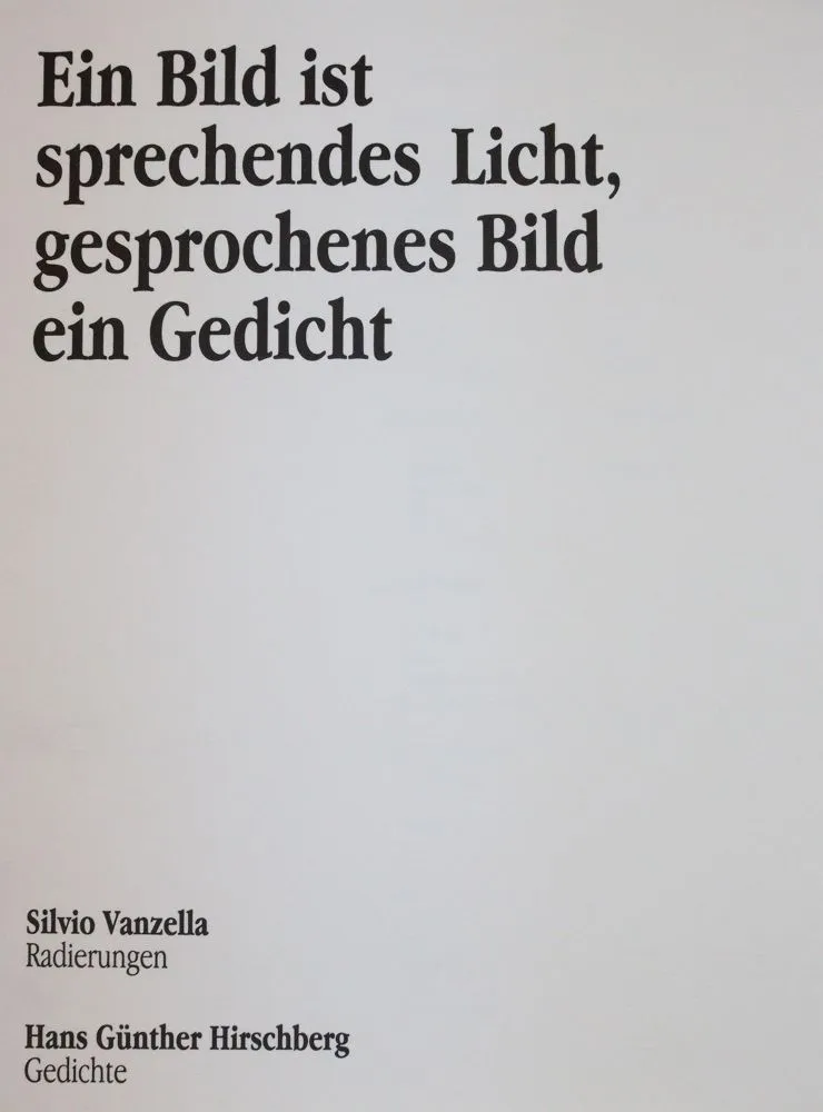 Hirschberg,H.G. – Ein Bild ist sprechendes Licht, gesprochenes Bild ist ein Gedicht