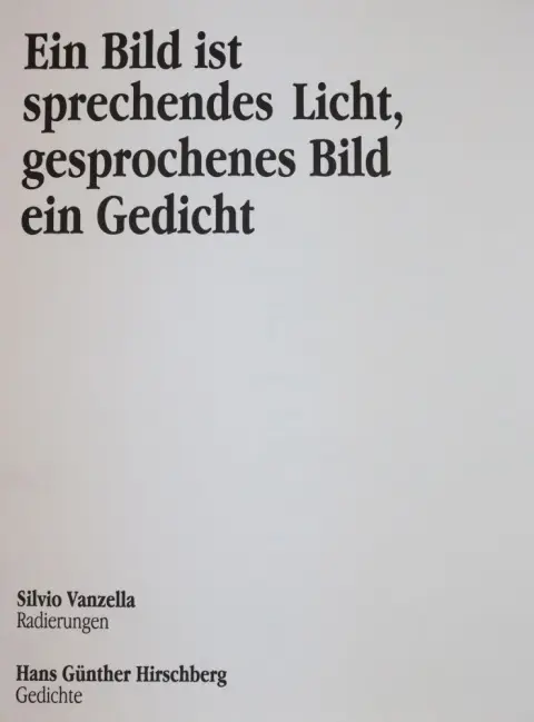 Hirschberg,H.G. – Een beeld is sprekend licht, gesproken woord is een gedicht