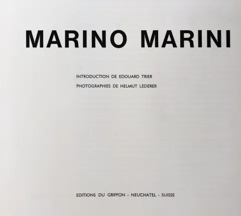 Marini, Marino. – Introduction de E.Trier