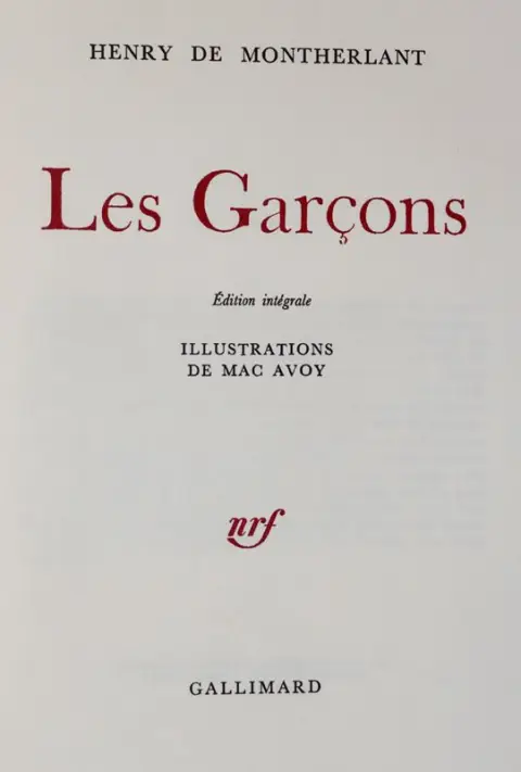 Montherlant,H.de. – Les Garçons