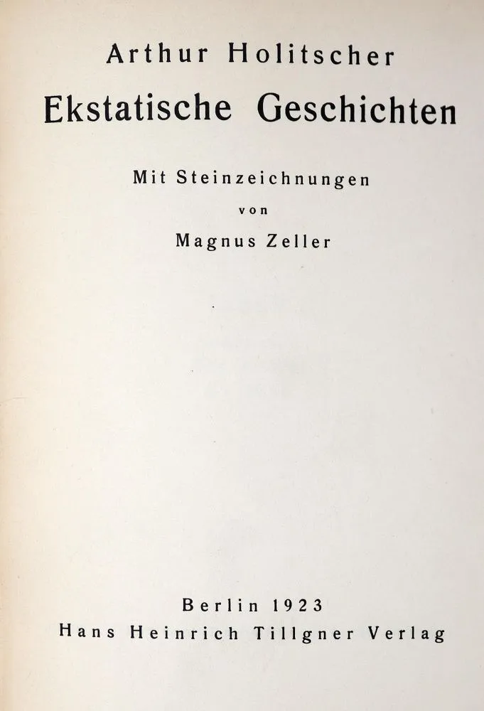 Holitscher,A. – Ekstatische Geschichten