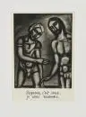 Rouault, Georges, 1871 - 1958 Paris – 2 reproductions d'après gravures sur 1 f., 18,5 x 14,5 cm chacune, motifs de "Miserere", chez Aulard, Paris 1952, P, Lit.:…