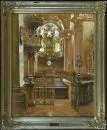 Huth, Franz, 1876 Pößneck - 1970 Weimar – Gemengde techniek, op bruin papier, 58 x 46 cm "Füssen - Interieur van de St. Mang kerk met zicht op het orgel", gesigneerd linksonder,…