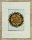 19th/20th c. Indian artist – Gouache, heightened with gold, 24.5 x 18.5 cm, "Multi-armed deity in a hexagram surrounded by a wheel", stained, R;