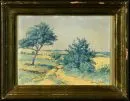 Landschaftsmaler des 20. Jh. – Aquarell, 22 x 30 cm, "Sommerlandschaft", u.r. undeutl. sign., gebräunt, lichtrandig, R;