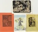 Litvinov, Oleksiy, 1934 - 2015 – 3 drawings, 23 x 17 cm to 18 x 26 cm, "Personenmotive", each signed, dated 1989/90, plus an etching by an…