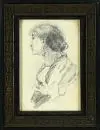 Portraitiste des 19e/20e s. – Dessin au crayon, 13 x 8 cm, "Profil de femme", au dos marqué "Carla Pohle", R;