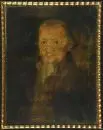 Portraitiste probablement du 18e s. – Couleurs opaques/parchemin, 53 x 42 cm, "Portrait d'un homme", tendu sur châssis;