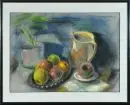 Peintre de natures mortes du 20e siècle – Pastel gras, 31 x 43 cm, "Nature morte"