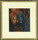 Unknown 20th century artist – Watercolour mixed media, 19.5 x 17.5 cm, "Male Head", illegibly signed lower right, dated (19)58, R;