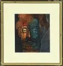 Artiste inconnu du 20e s. – Technique mixte aquarelle, 19,5 x 17,5 cm, "Tête d'homme", sign. illisible en bas à droite, daté (19)58, R;