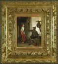 Eberle, Adolf, 1843 - 1914 Munich – Huile/bois, 28,5 x 23 cm, "Retour de la chasse", signé en bas à gauche, mention de lieu "Munich", réf. : Thieme-Becker, Bötticher,…