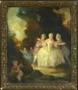 Hagn, Ludwig von, 1819 - 1898 München – Olie/karton, 33 x 28 cm, getiteld op verso "Parkscène", monogram rechtsonder, stempel op verso "Eleonore v. Poschinger", lit.: Thieme-Becker, Bötticher, Benezit, Müller-Singer, Bruckmann M, Busse, Saur